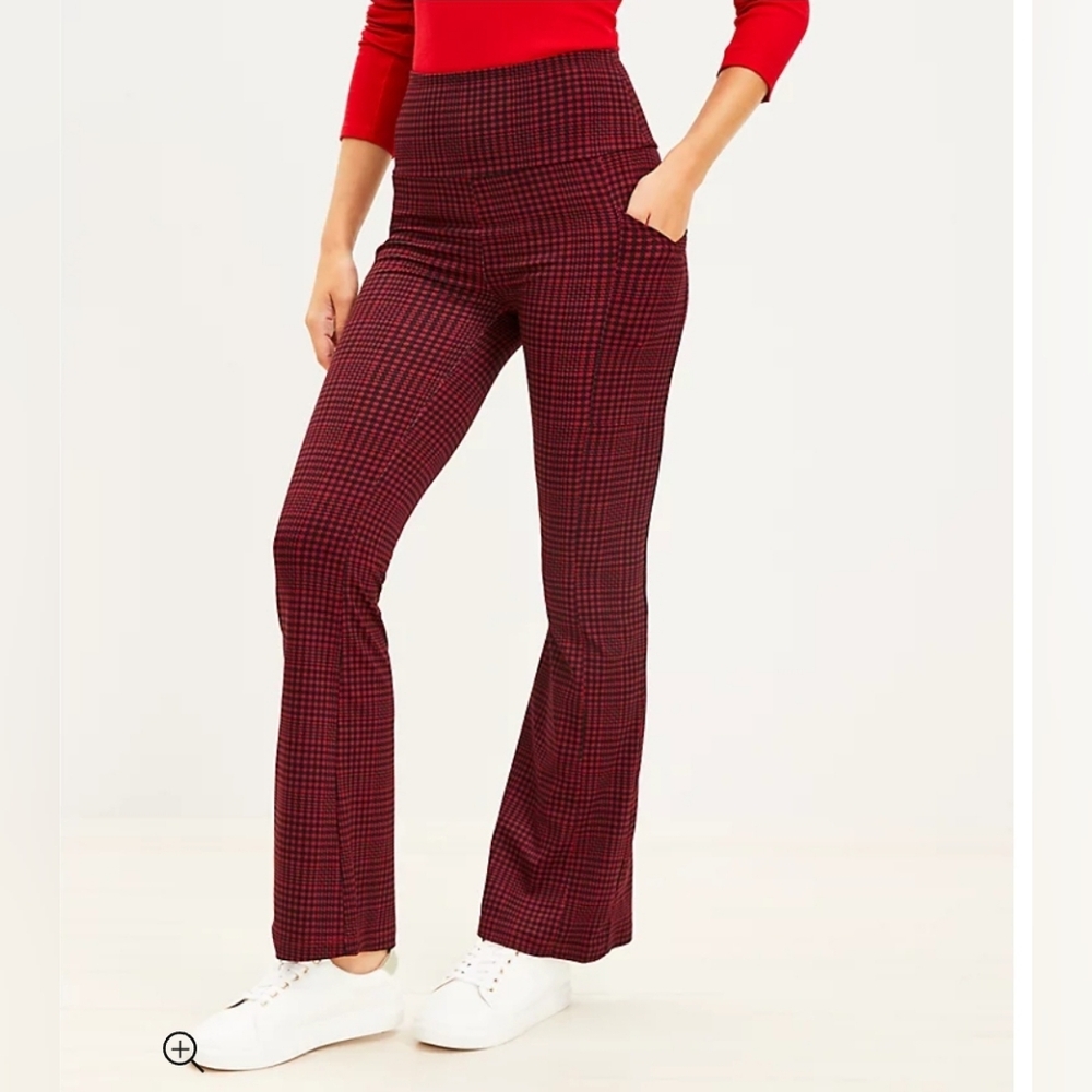 ❤️ NWT! LOU & GREY HIGH RISE LUVSTRETCH HOUNDSTOOTH FLARE LEGGINGS W/ POCKETS, S